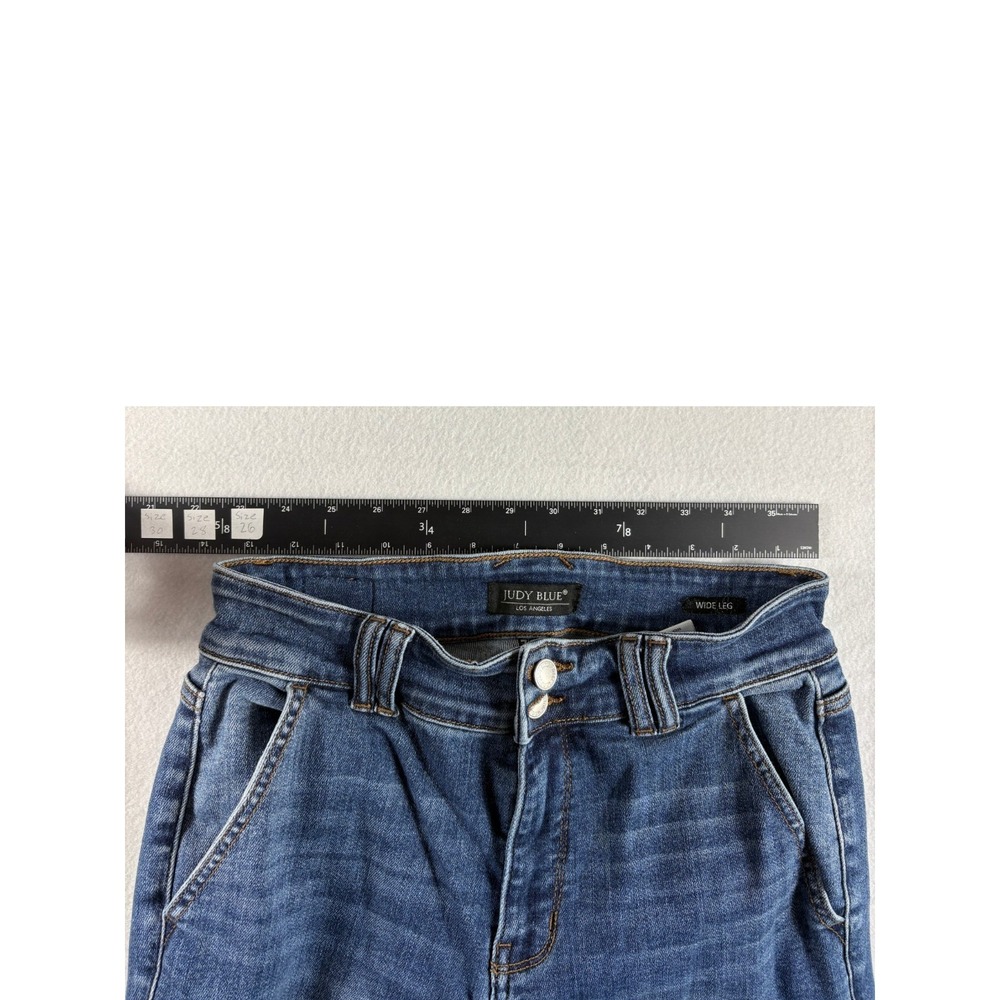 Judy Blues Los Angeles Wide Leg Jeans Womens 7/28 Blue Denim Cotton Medium Wash - Picture 5 of 7